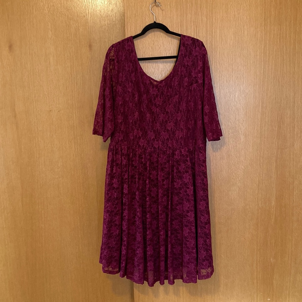 City Chic Maroon Lace Dress